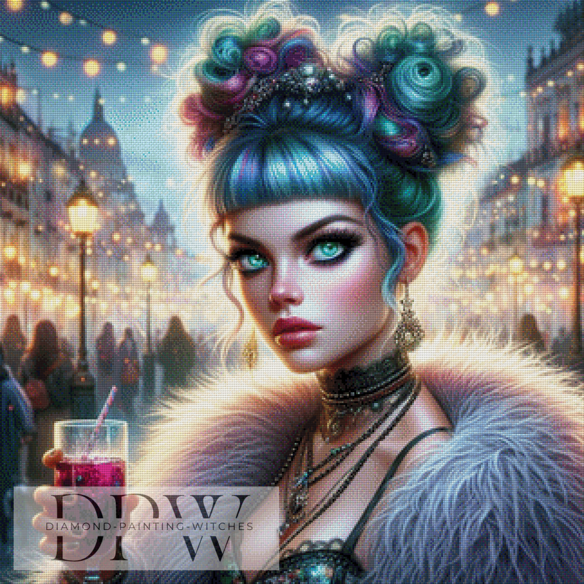 Blue Witch by Artifey, 70x90cm with 110 colors DPW-417