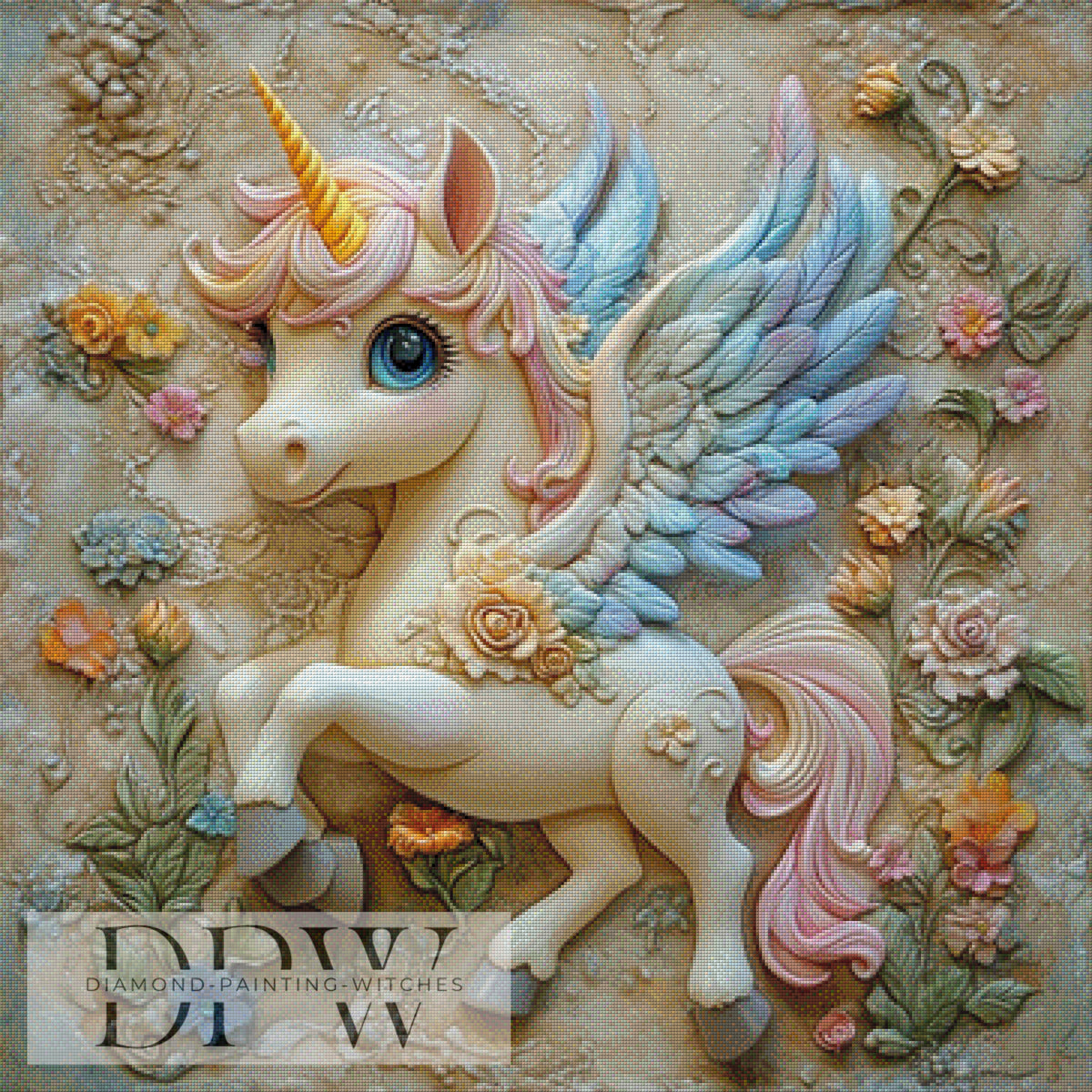 Flower Power Piepsi by Elly_A.I 80x80cm with 300 colors DPW-1076