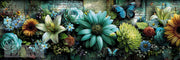 Turquoise Floral Poetry by ellufija with 320 colors