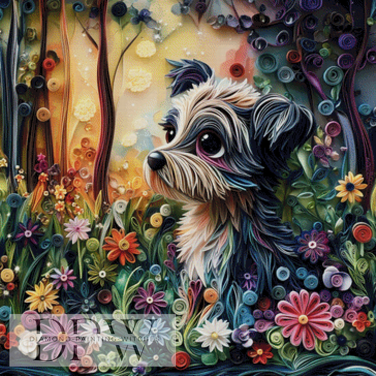 Flower Power Piepsi by Elly_A.I 80x80cm with 300 colors DPW-1076