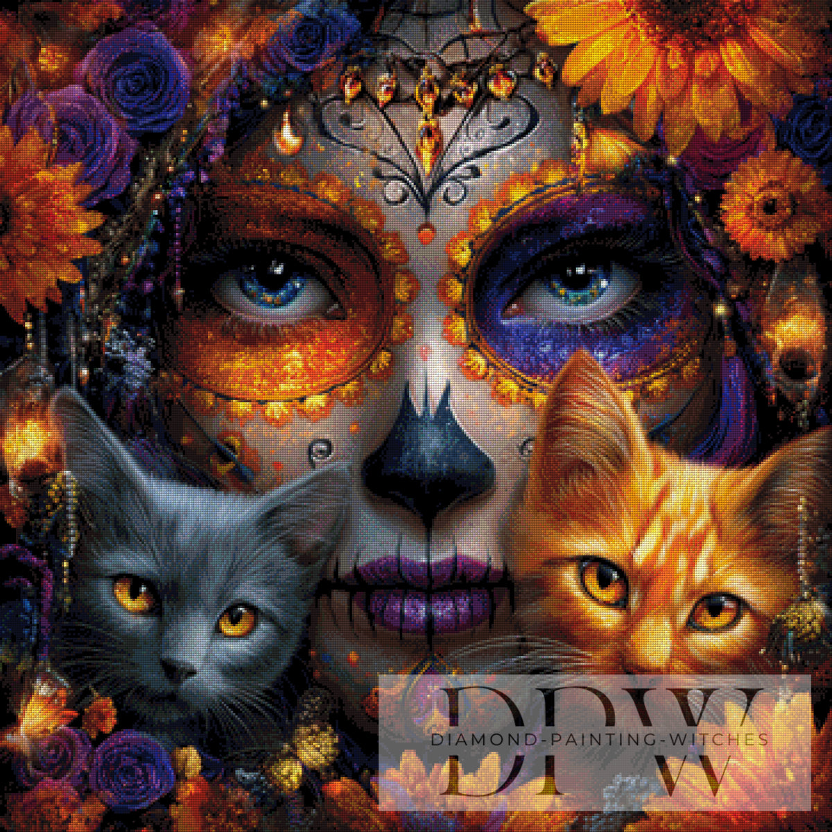 Orange Sugar Skull by Elly_A.I with 250 colors