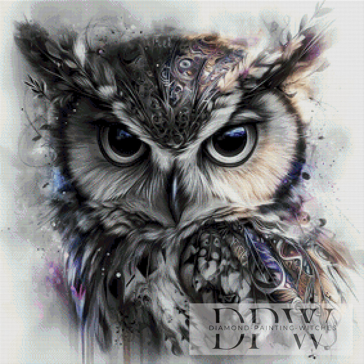 Owl portrait by ellufija with 100 colors