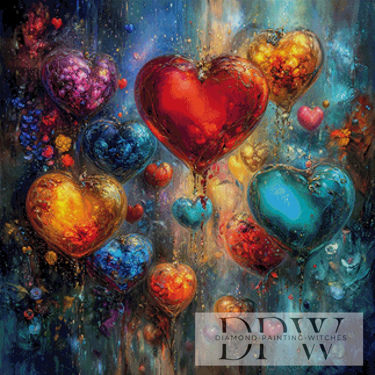 Flying Hearts by Catill with 330 colors