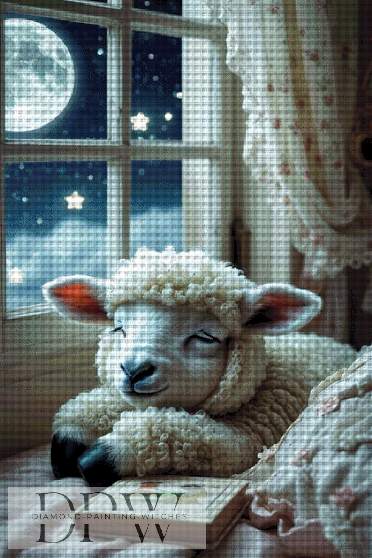 CreatiVart作「眠る羊」、80x120cm、130色