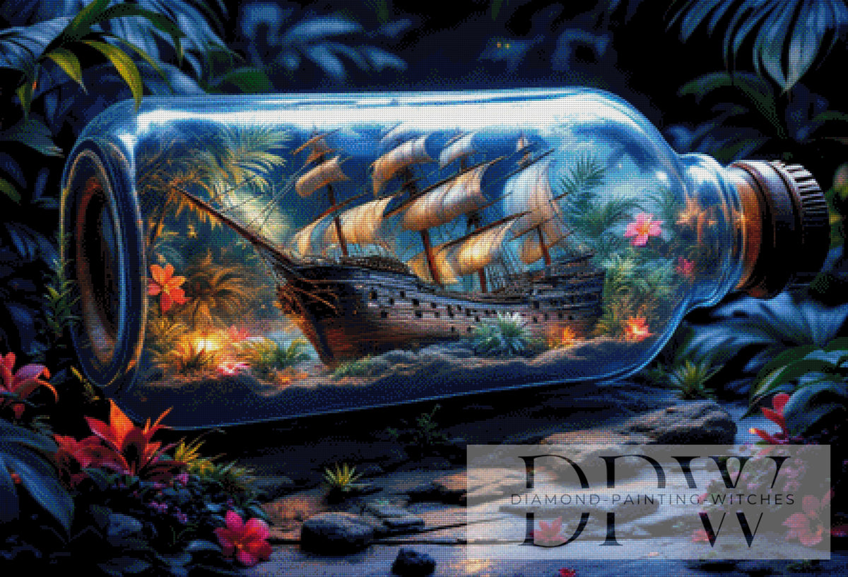 Ship in a bottle by QN with 330 colors