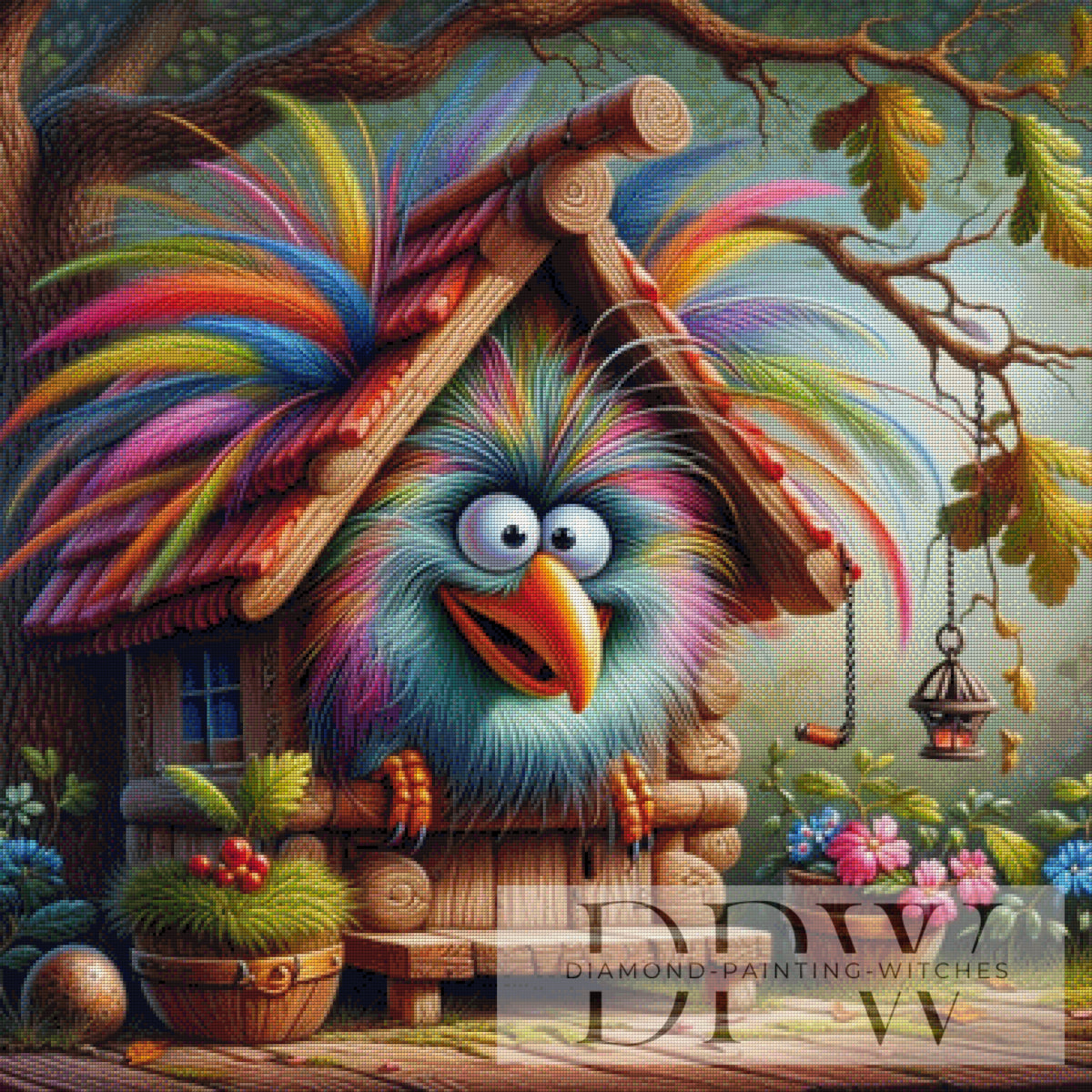 CreatiVartによる「Vogel aus dem Häuschen」、370色使用