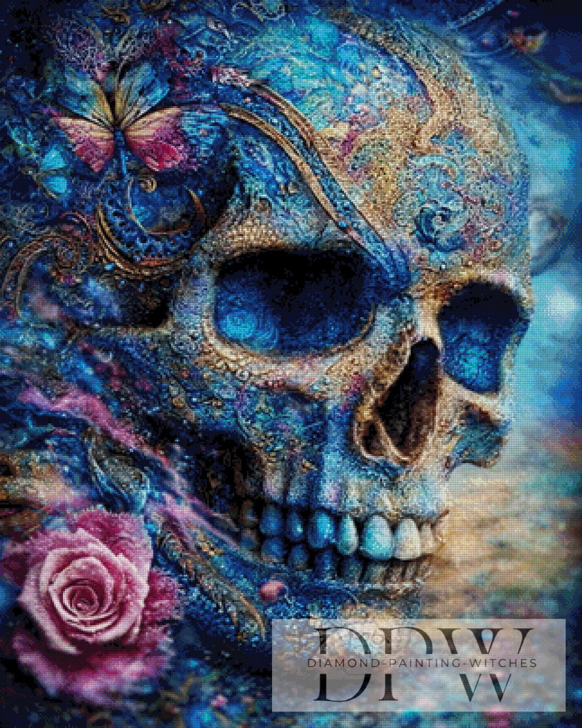 Blue Skull by Moonlight mit 230 Farben