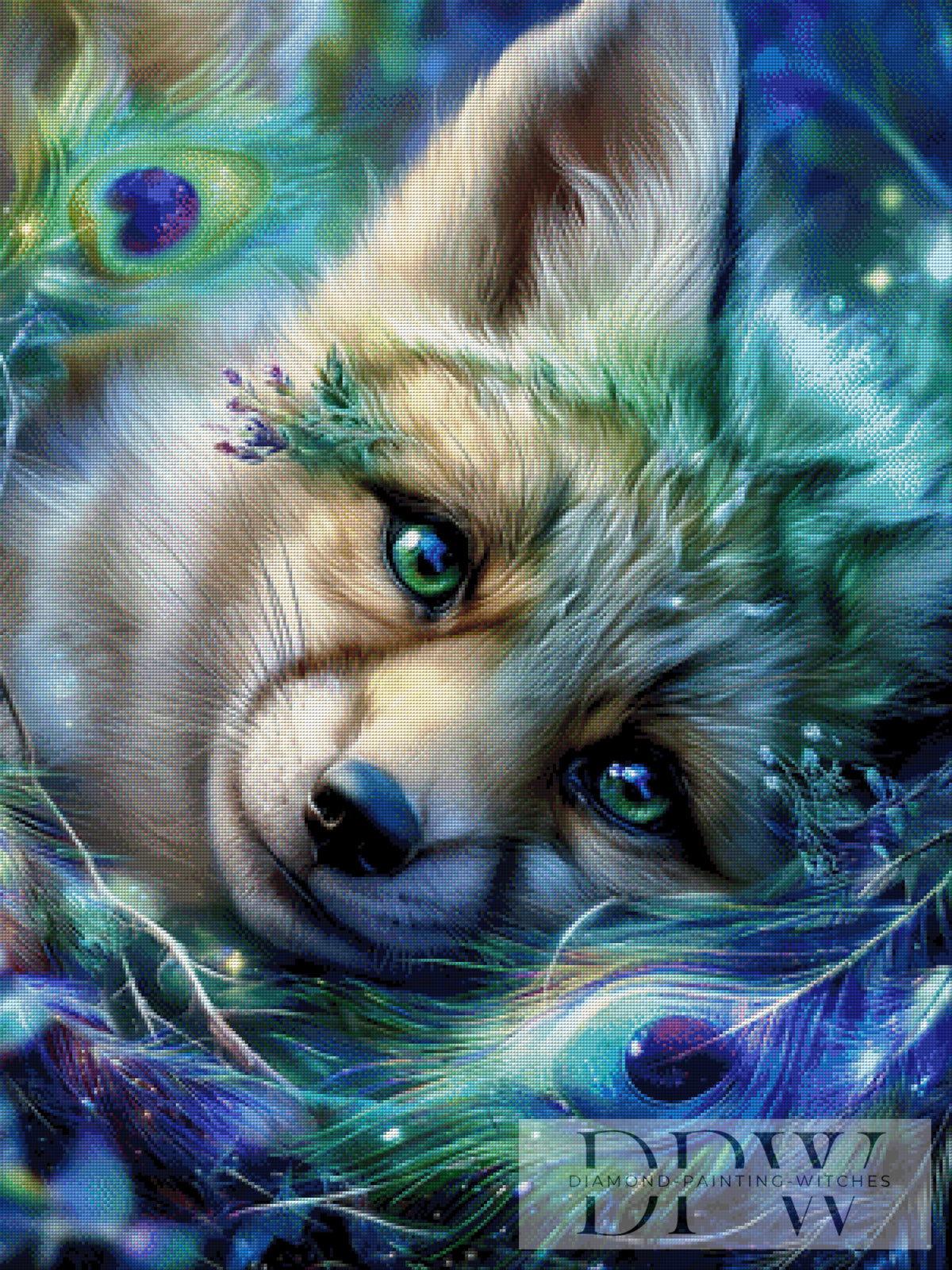Fuchs mit Pfauenfeder by Sweet_Loco_AI mit 240 Farben