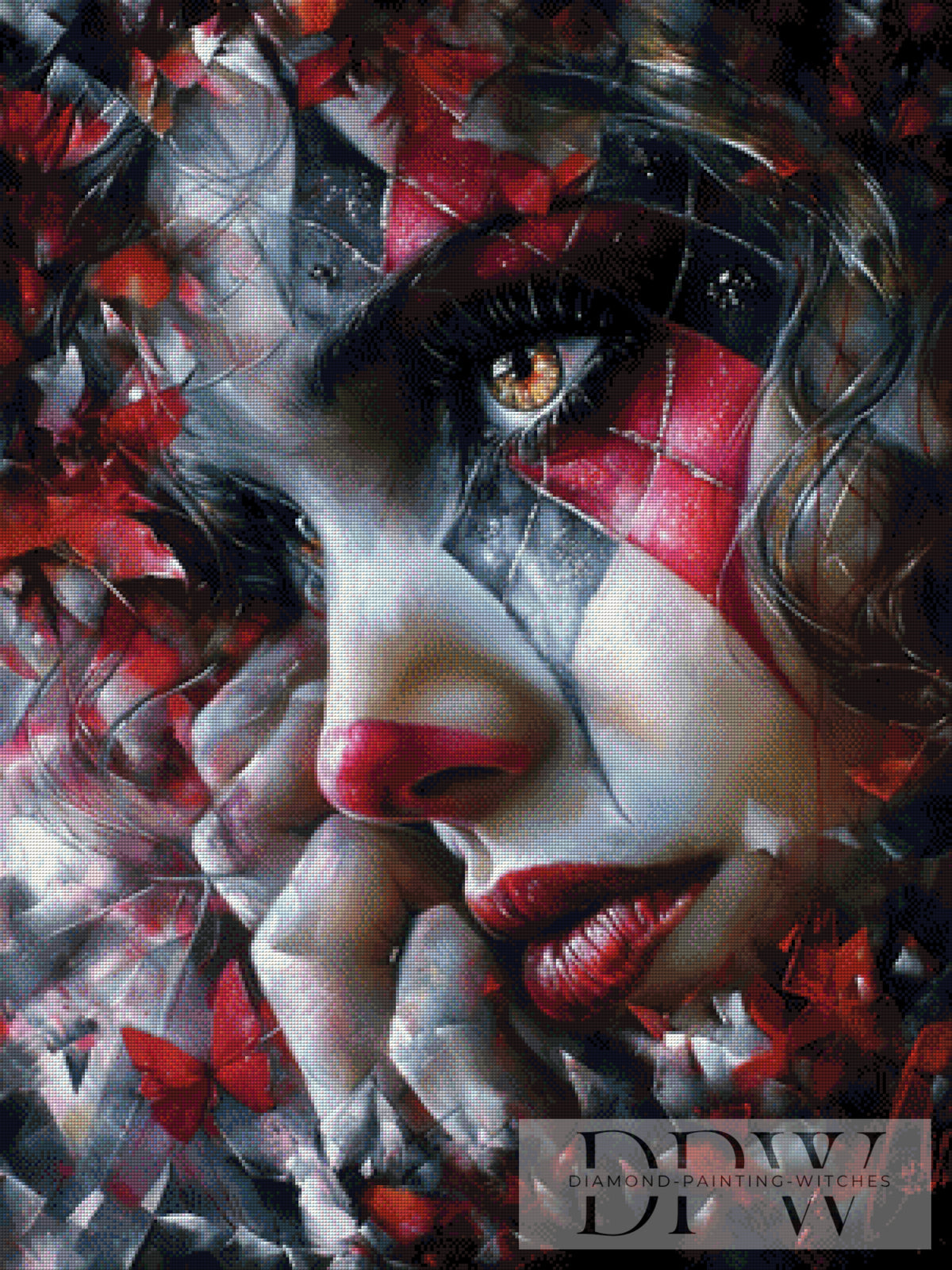 Black Red Woman by Sweet_Loco_AI mit 175 Farben