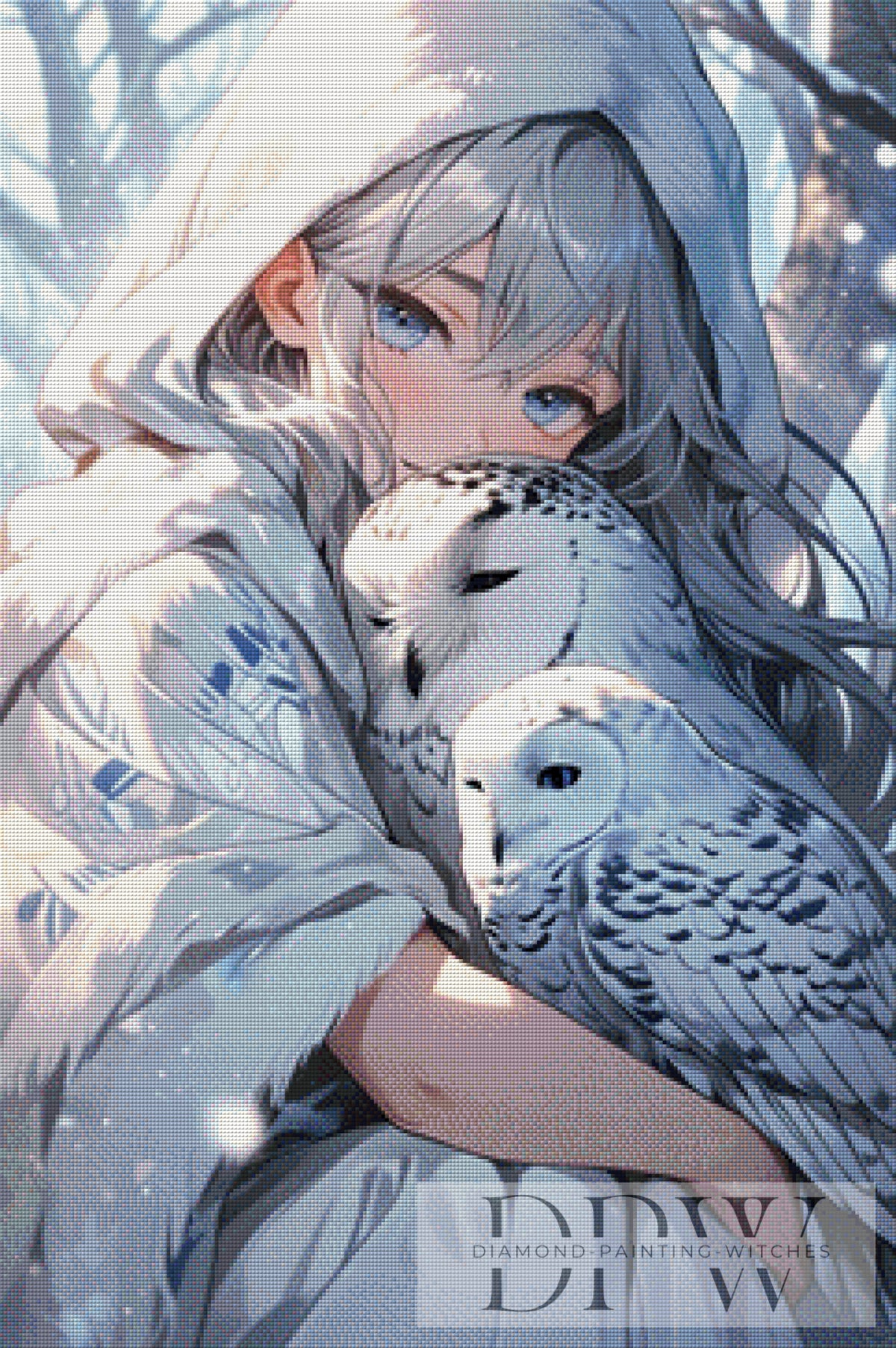 Snow Owls by CreatiVart with 105 colors