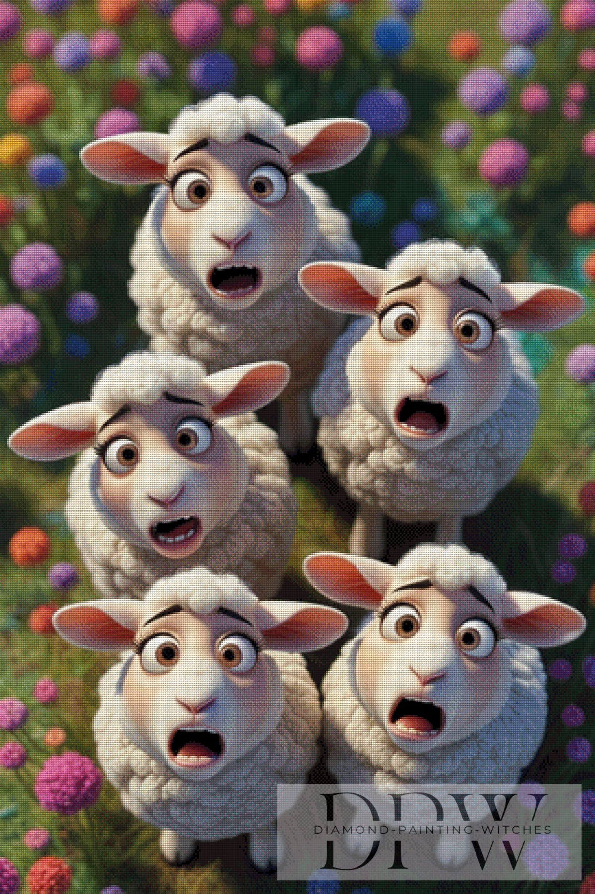 Sheep on the Loose by CreatiVart with 270 colors