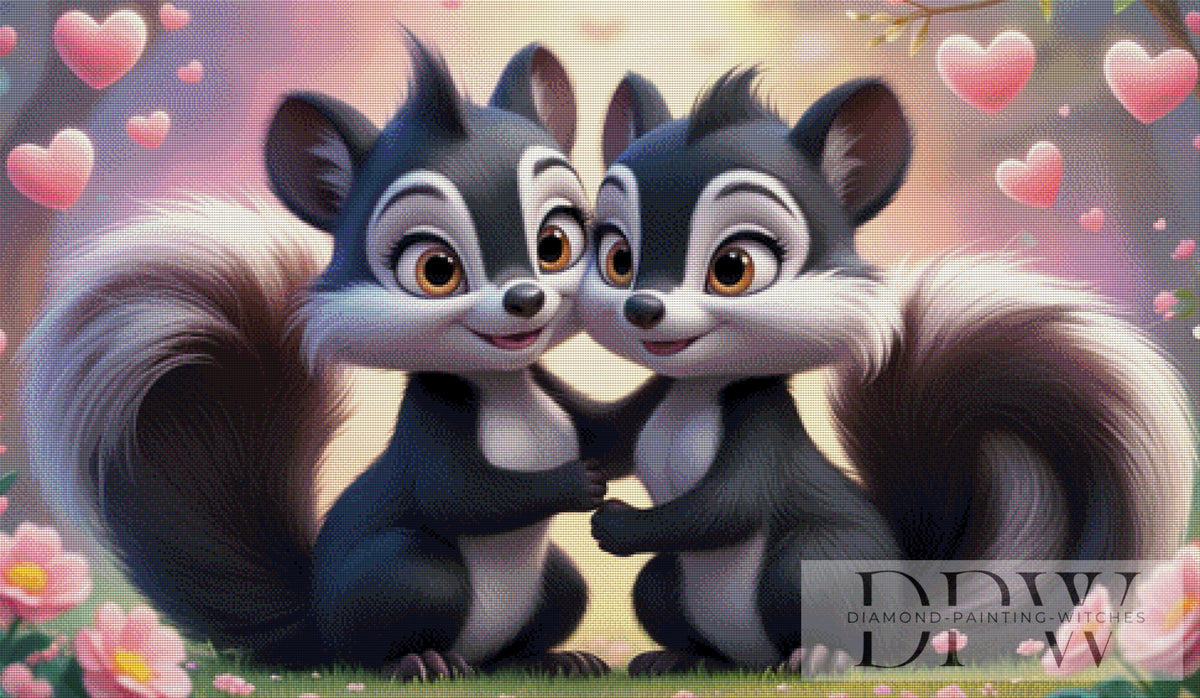 Skunks in Love by CreatiVart with 230 colors