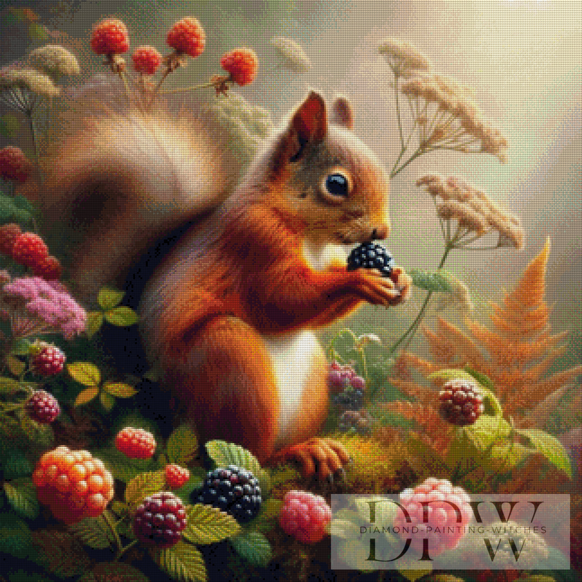 Squirrel likes berries by CreatiVart with 260 colors