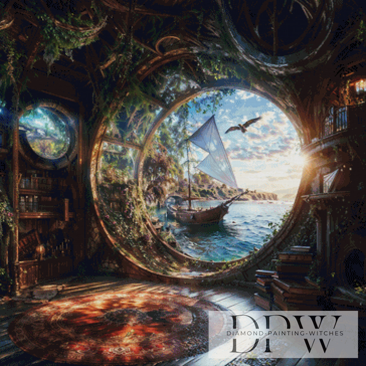 ellufija作「Sea View Library」、240色使用
