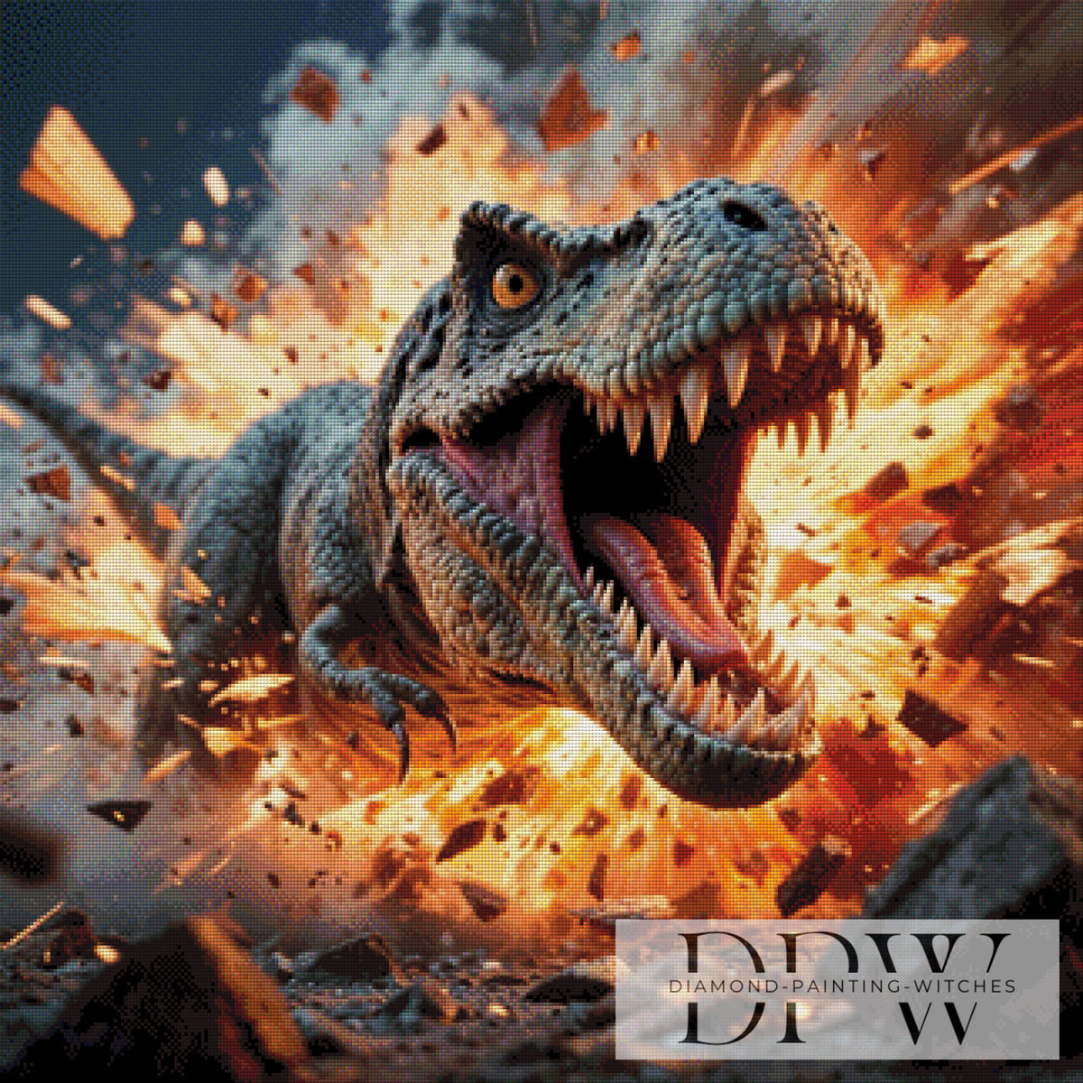 Pixxel PicsによるExploding T-Rex（180色）