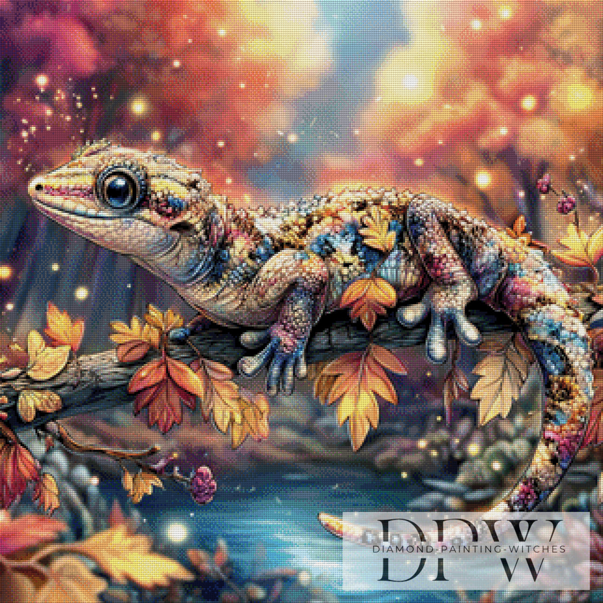 Autumnal Gecko by Lisa Morgan with 280 colors