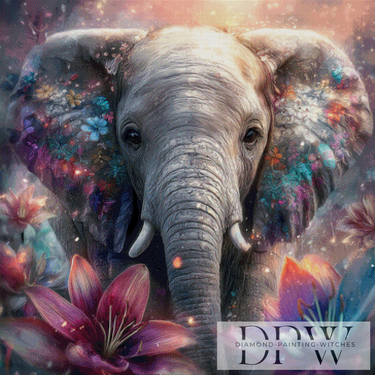 Lilies Elephant by ellufija with 250 colors
