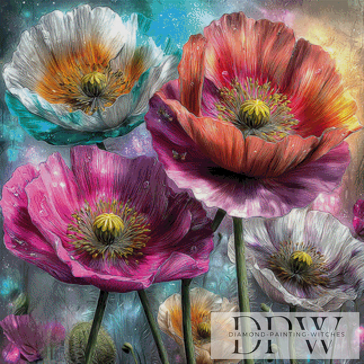 Bunter Mohn by CreatiVart mit 350 Farben