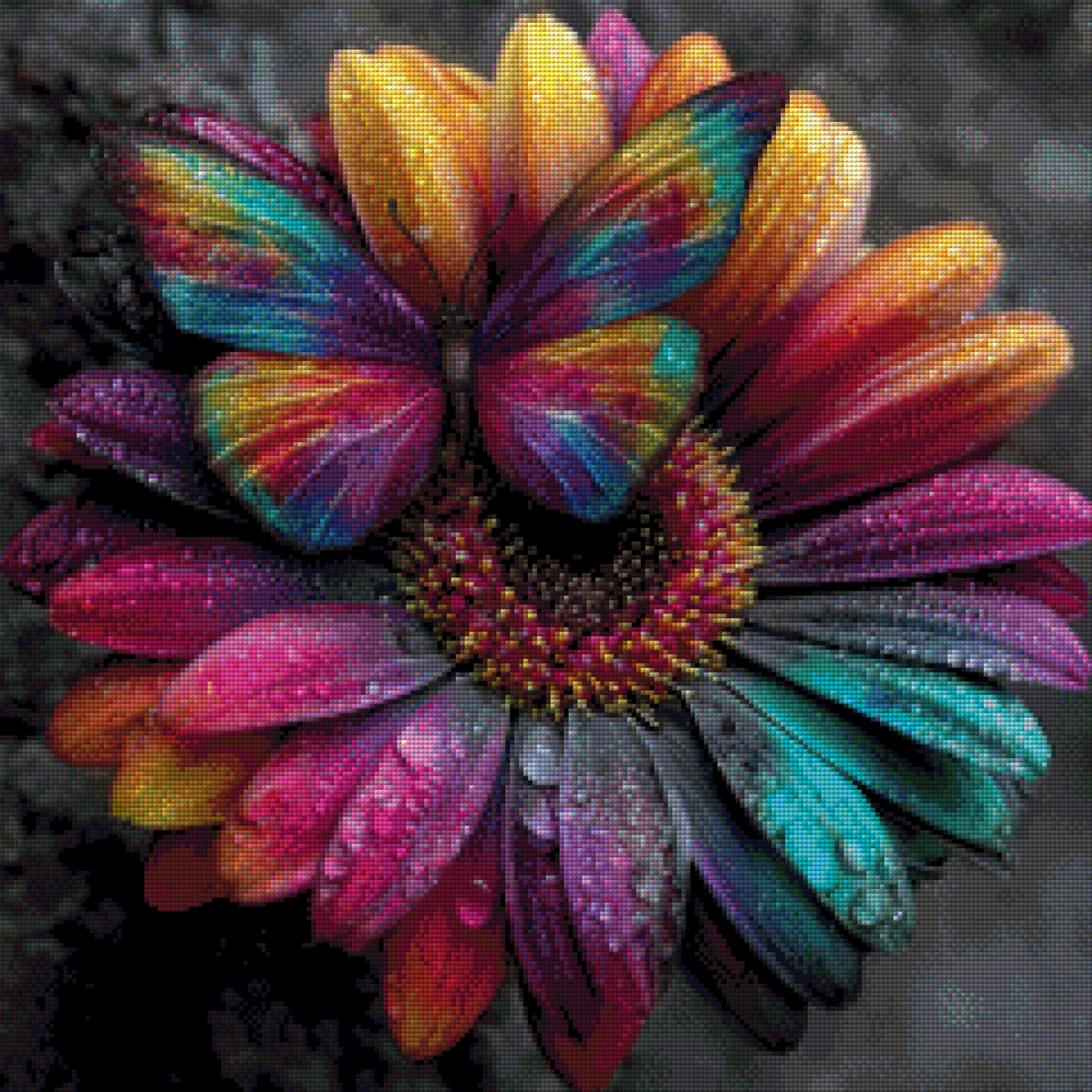 Colorful butterfly meets blossom by theA.art with 230 colors