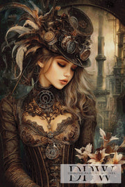 Steampunk lady with 120 colors
