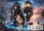 Fantasy Island by Elly_A.I. 140x100 260cm mit 260 Farben