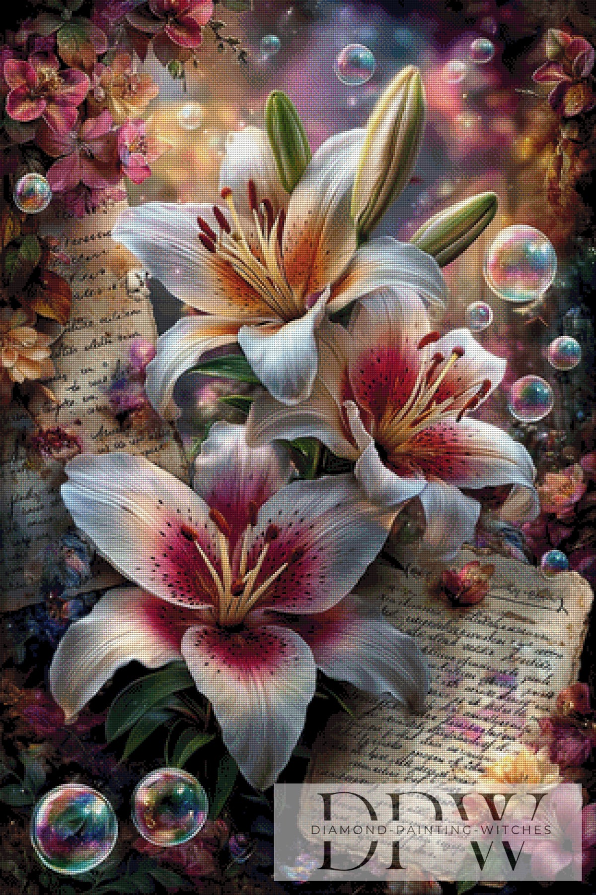 Vintage Bubbles Lilies by ellufija (320色)
