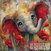 Poppy Elephant by CreatiVart with 230 colors