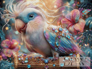Iridescent Parrot by Lisa Morgan with 300 colors
