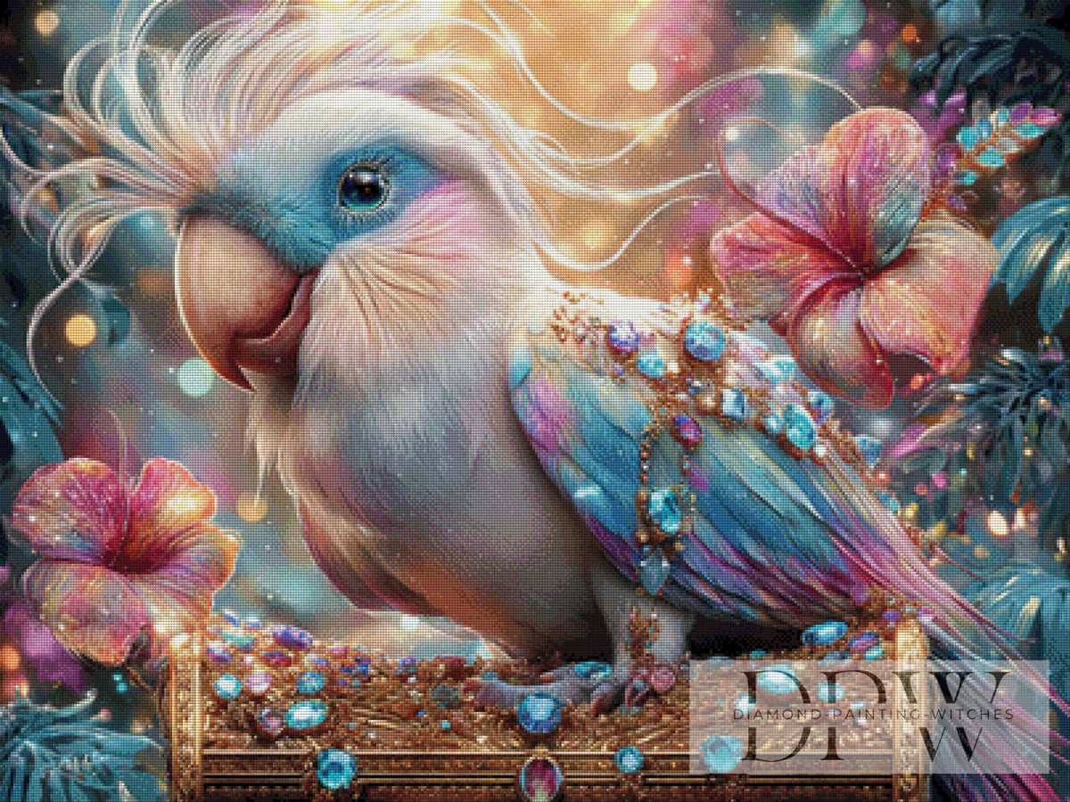 Iridescent Parrot by Lisa Morgan with 300 colors