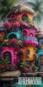 Colorful tropical greenhouse by Elly_A.I. with 300 colors