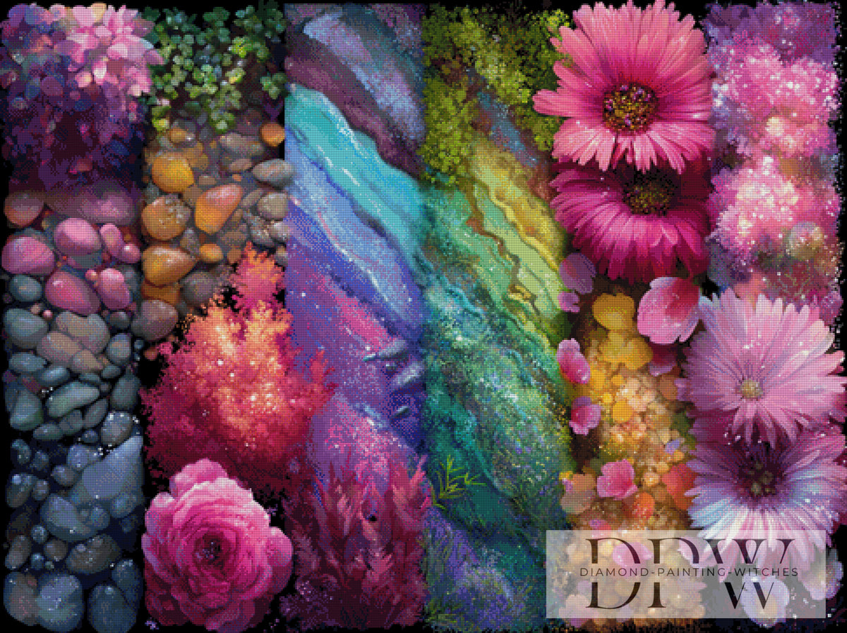 Blumenmosaik II by theA.art mit 380 Farben