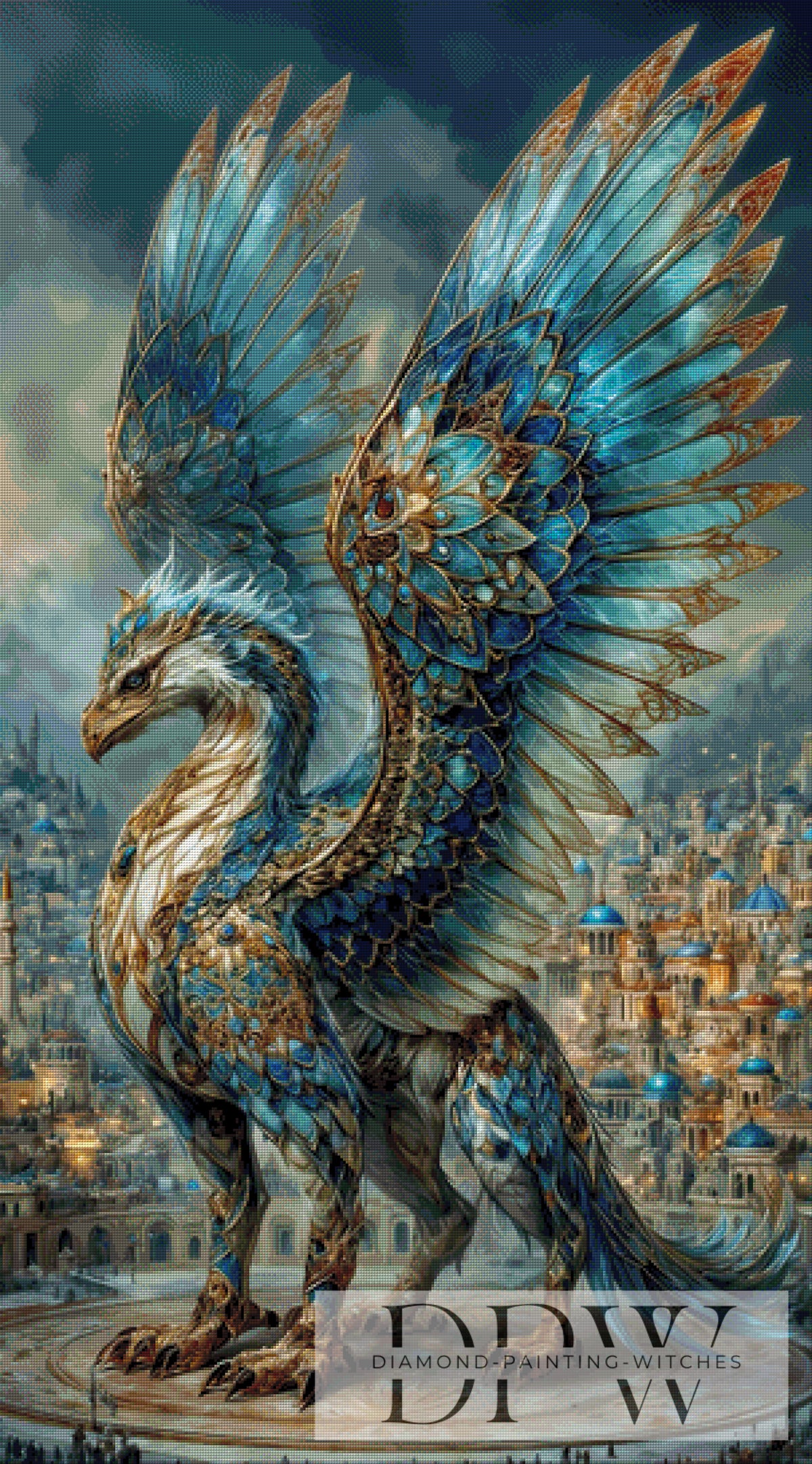 Pixxel Picsによる「Griffin of gems」、200色