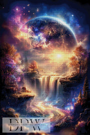 Waterfall in Moonlight by ellufija with 260 colors