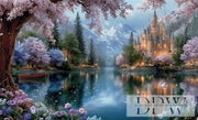 Spring at the Castle Lake by Elly_A.I. 140x85 270 colors