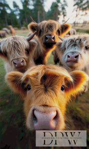 Highland Kuh Quartett by theA.art mit 230 Farben