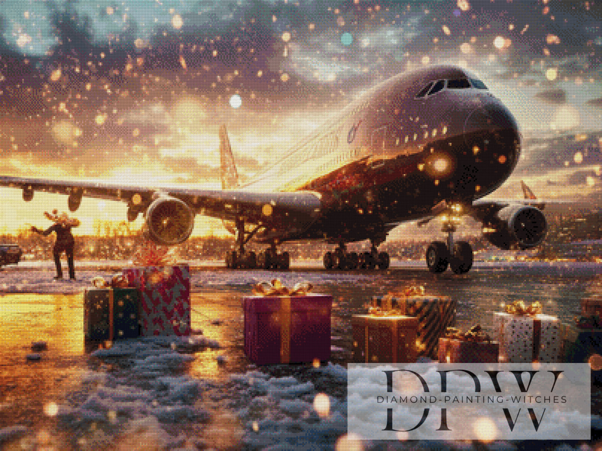 Christmas Plane by Moonlight mit 200 Farben