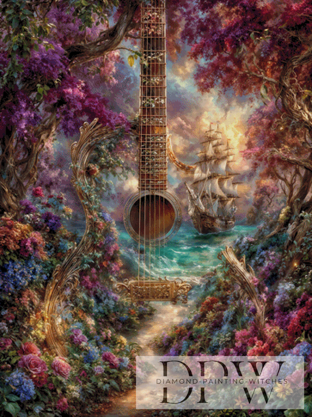Pixxel Picsによる「Fantasy Guitar」、290色使用