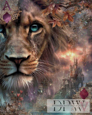 Lion playing card by Elly_A.I. with 180 colors