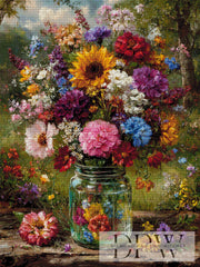 Beautiful floral greeting by moonlight with 350 colors