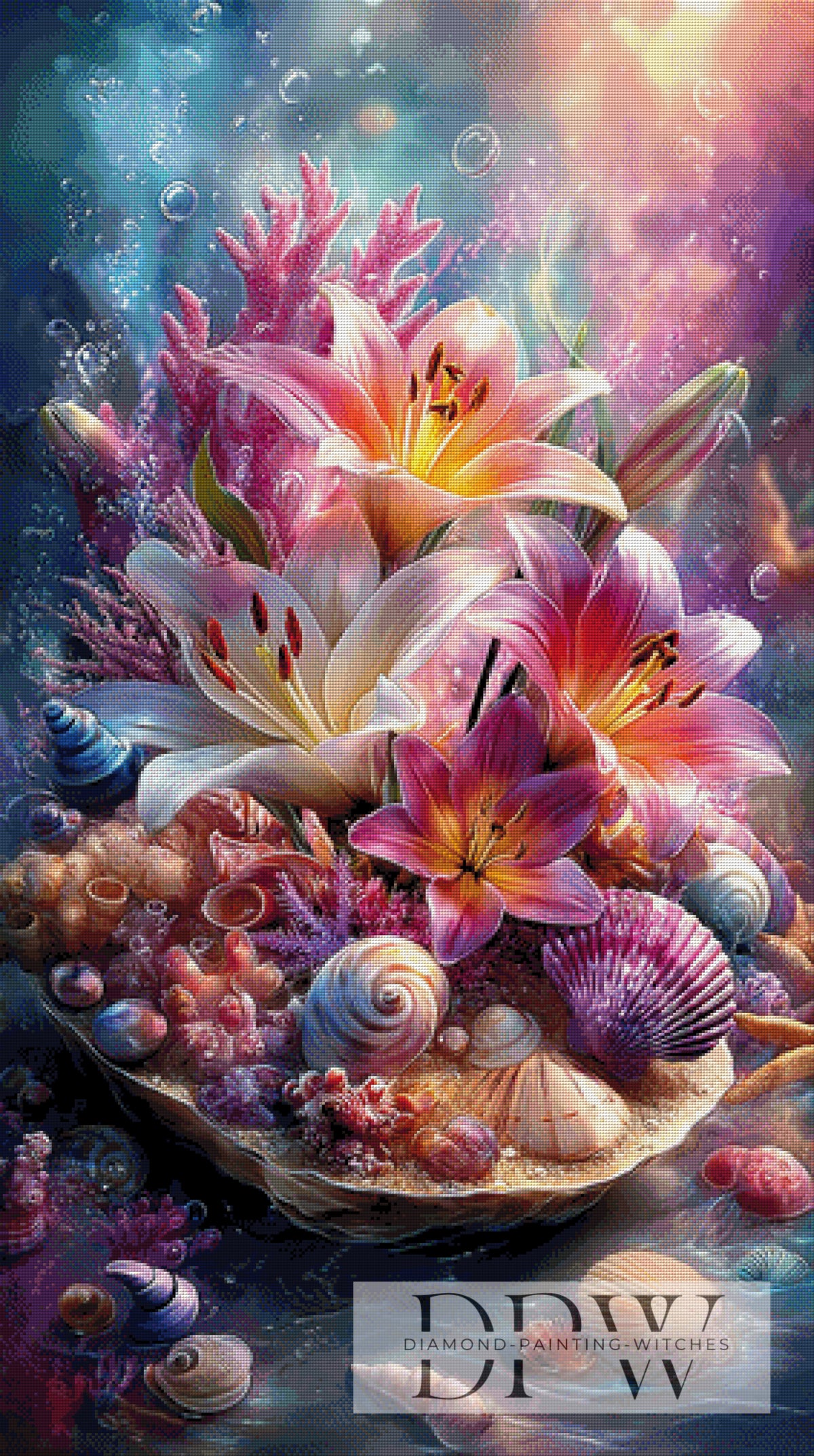 Lilies & Shells by ellufija with 350 colors DWP-4577