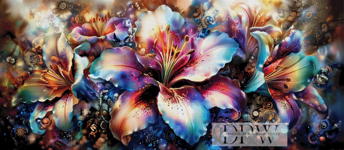 ellufijaによる「Fantasy Lilies」、400色