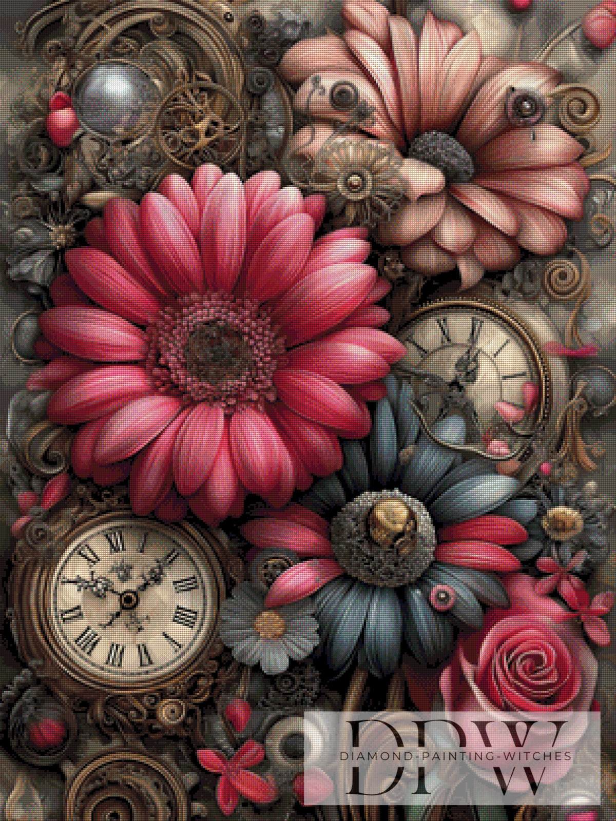 Steampunk Blooms by CleoDora with 190 colors