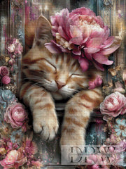 Velvet Paw in a Floral Dream III by CleoDora with 210 colors