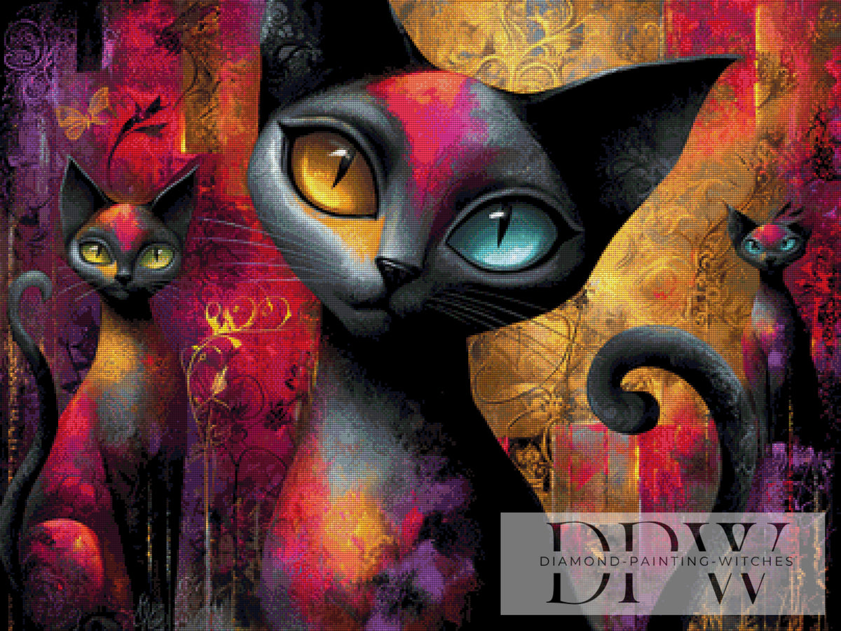 Where Cats Color the Silence by CreatiVart 250 Colors