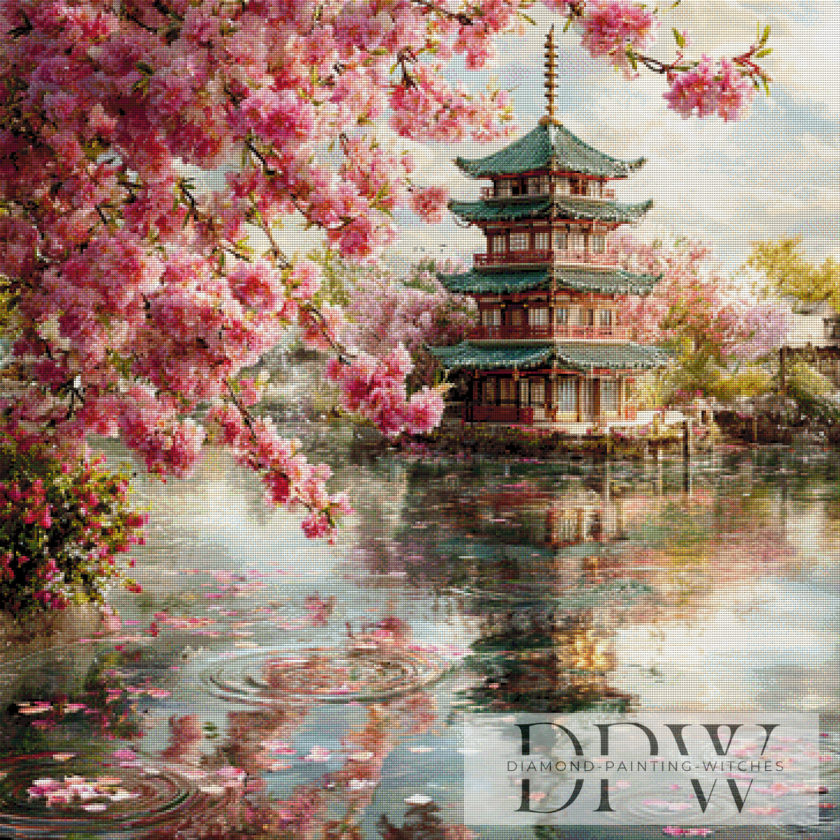 Spring Whispers at the Old Temple by Lisa Morgan with 300 colors