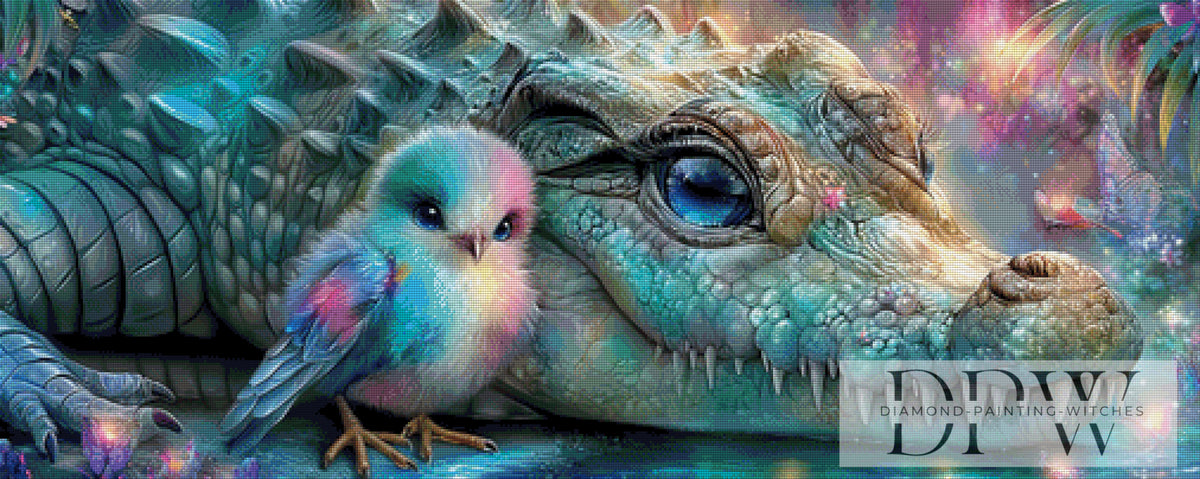 Kroko with birdie by Elly_A.I with 270 colors