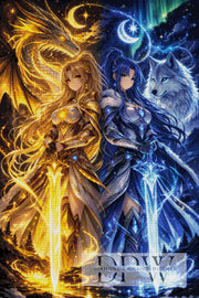 Wolfdragon Sisters by Elly_A.I. with 220 colors