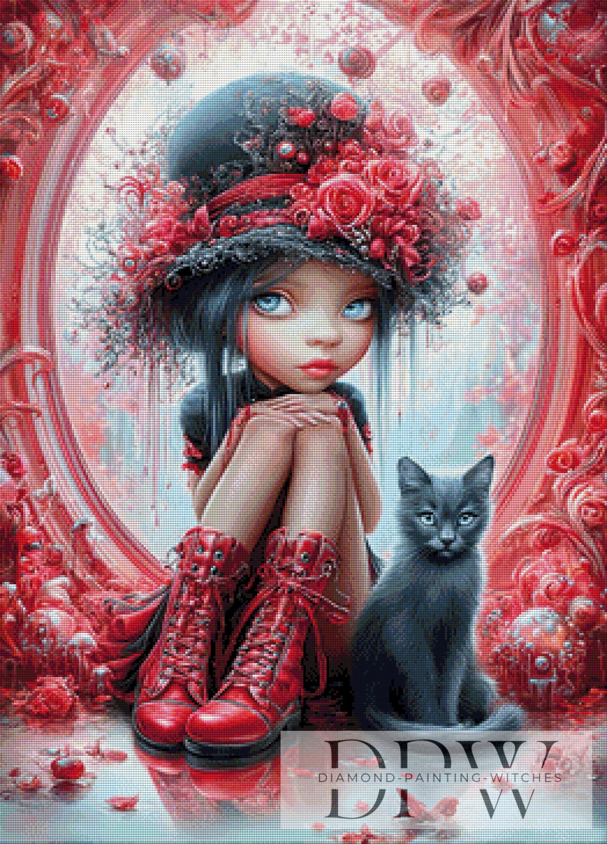 Red boots - black cat by Catill with 190 colors