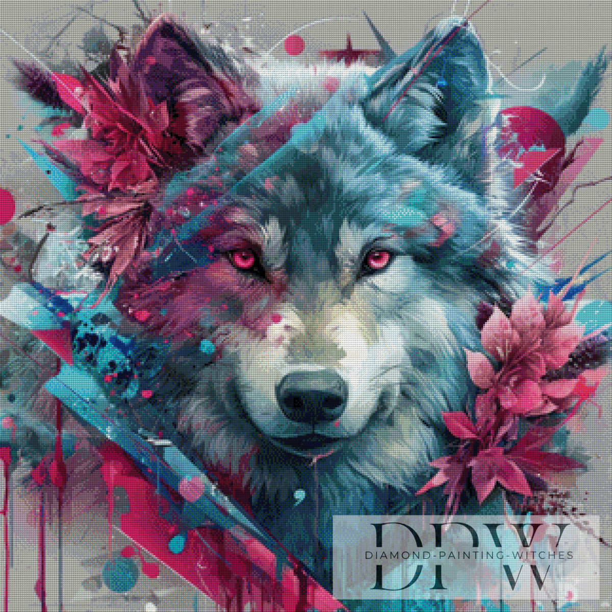 Wolf Portrait by Sweet_Loco_AI mit 200 Farben