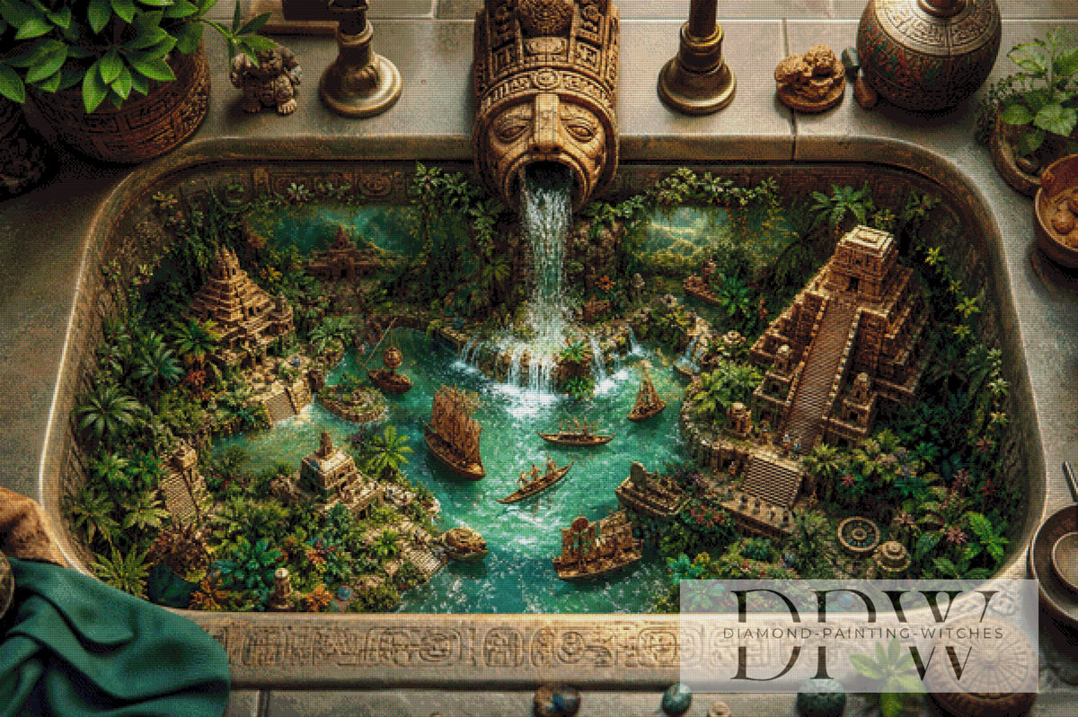 Pixxel Picsによる「Maya Kingdom in a sink」、215色使用